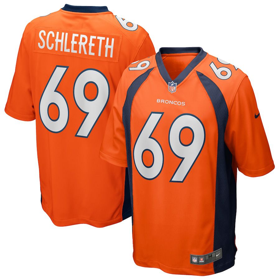 Men Denver Broncos 69 Mark Schlereth Nike Orange Game Retired Player NFL Jersey